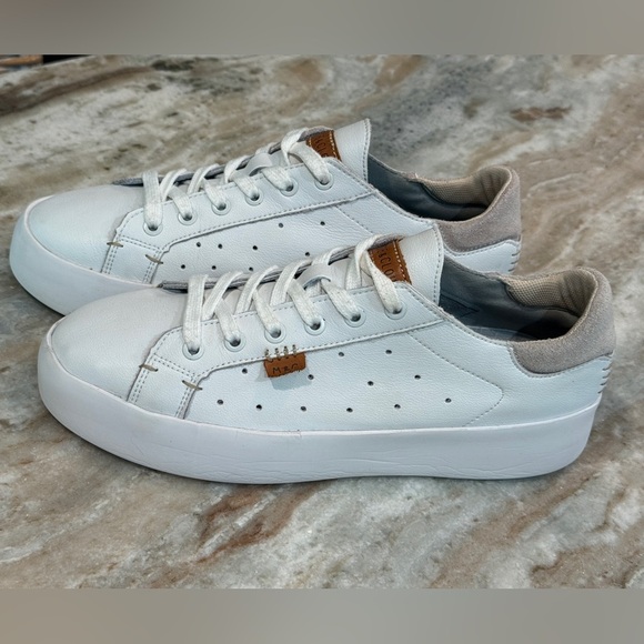 Women’s MUSSE & CLOUD Margot white leather sneakers- Size 10 - Picture 2 of 10